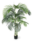 60" Green Artificial Palm Tree In Round Black Pot