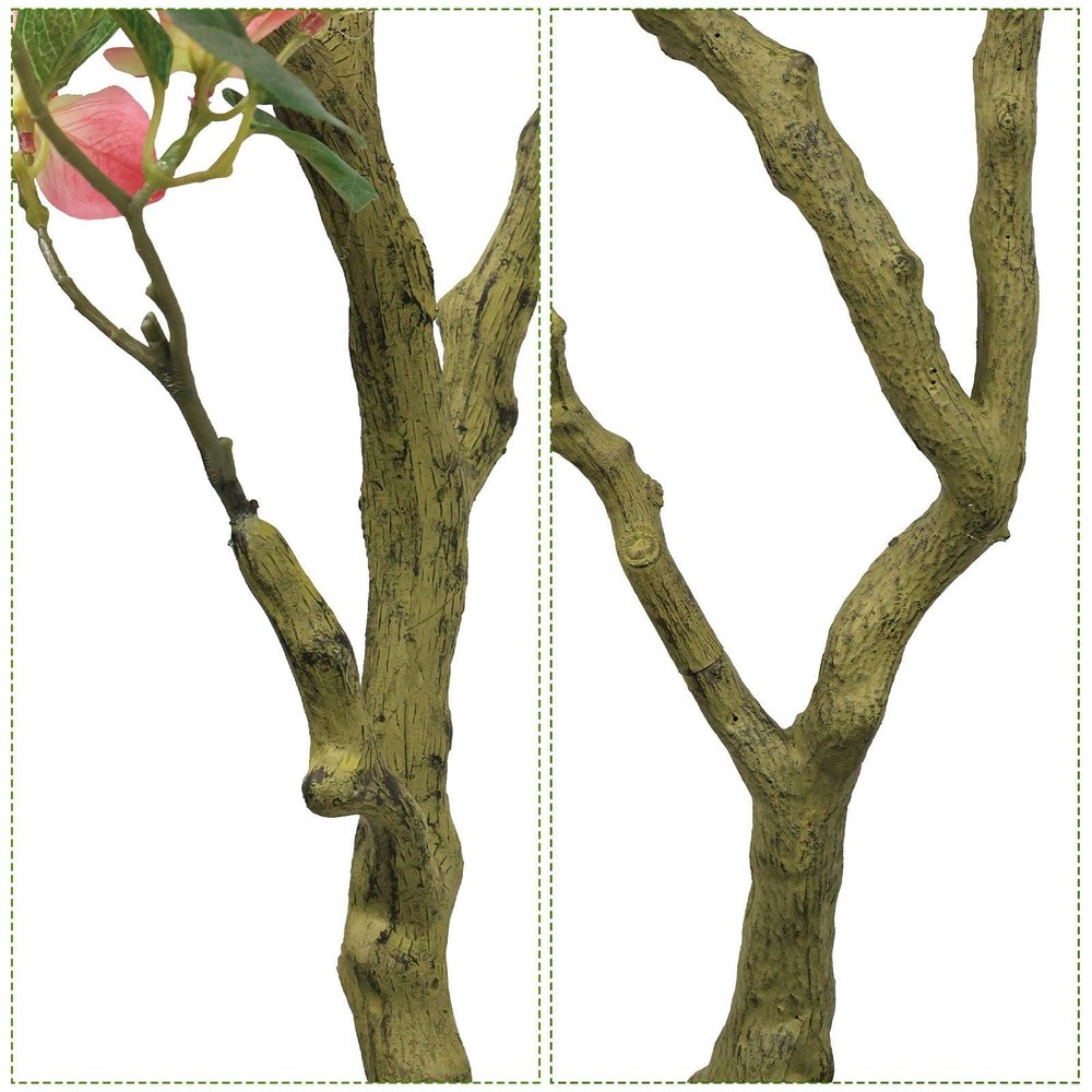 84" Pink Artificial Flowering Tree In Round White Planter