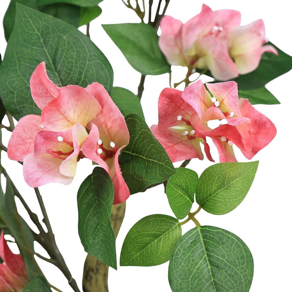 84" Pink Artificial Flowering Tree In Round White Planter