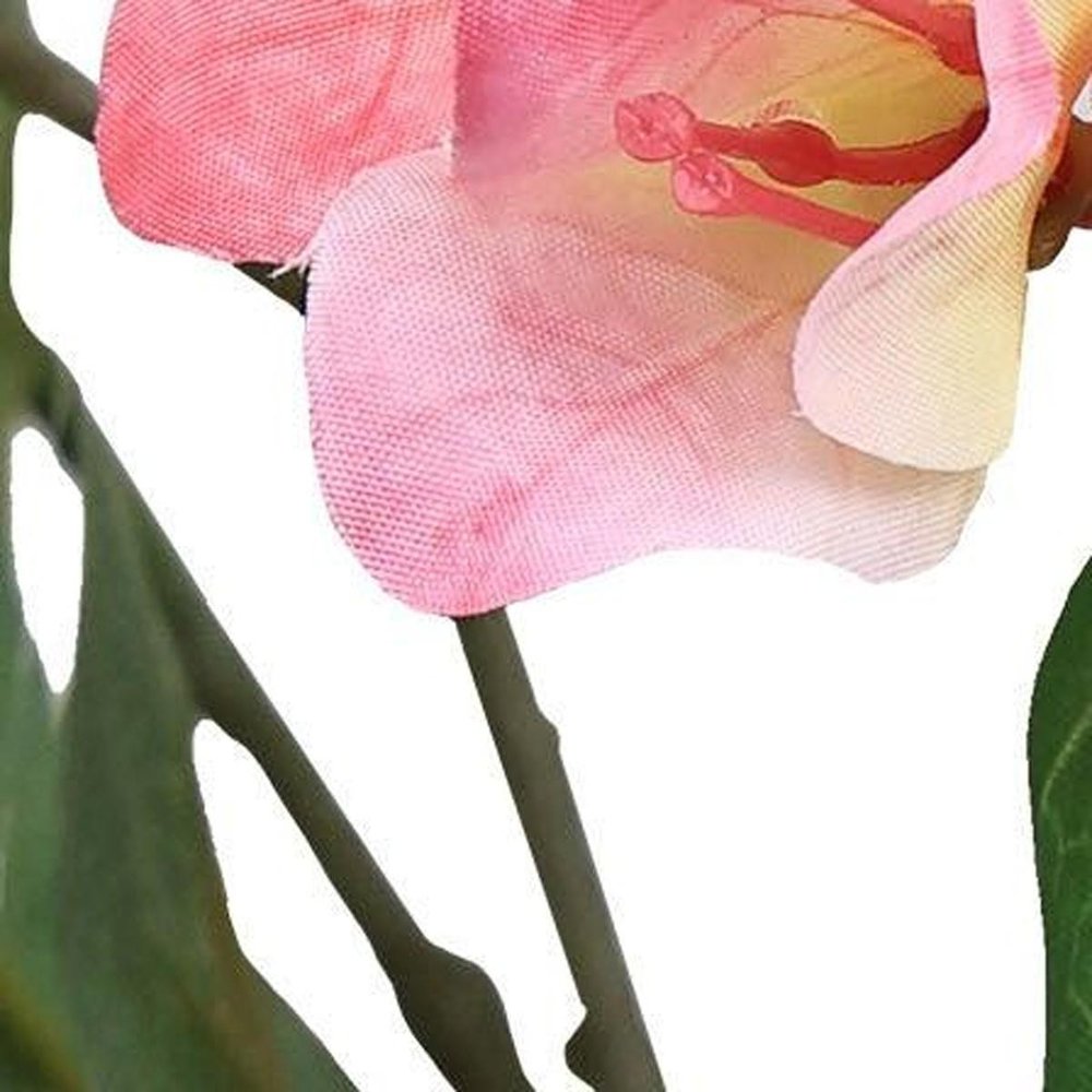 84" Pink Artificial Flowering Tree In Round White Planter
