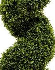 Set of Two 72" Green Artificial Boxwood Tree In Round Black Planter
