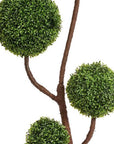 60" Green Artificial Boxwood Tree In Round Black Pot
