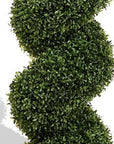 84" Green Artificial Boxwood Tree In Round Black Planter