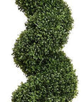 84" Green Artificial Boxwood Tree In Round Black Planter
