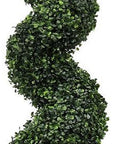 84" Green Artificial Boxwood Tree In Round Black Planter