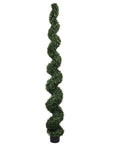 84" Green Artificial Boxwood Tree In Round Black Planter