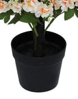 Set of Two 24" Pink Artificial Flowering Tree In Round Black Pot