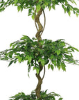 72" Green Artificial Ficus Tree In Round Black Pot