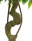 72" Green Artificial Ficus Tree In Round Black Pot