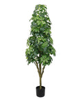 62" Green Artificial In Round Black Pot