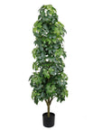 62" Green Artificial In Round Black Pot