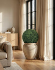 Set of Two 22" Green Artificial Boxwood Tree