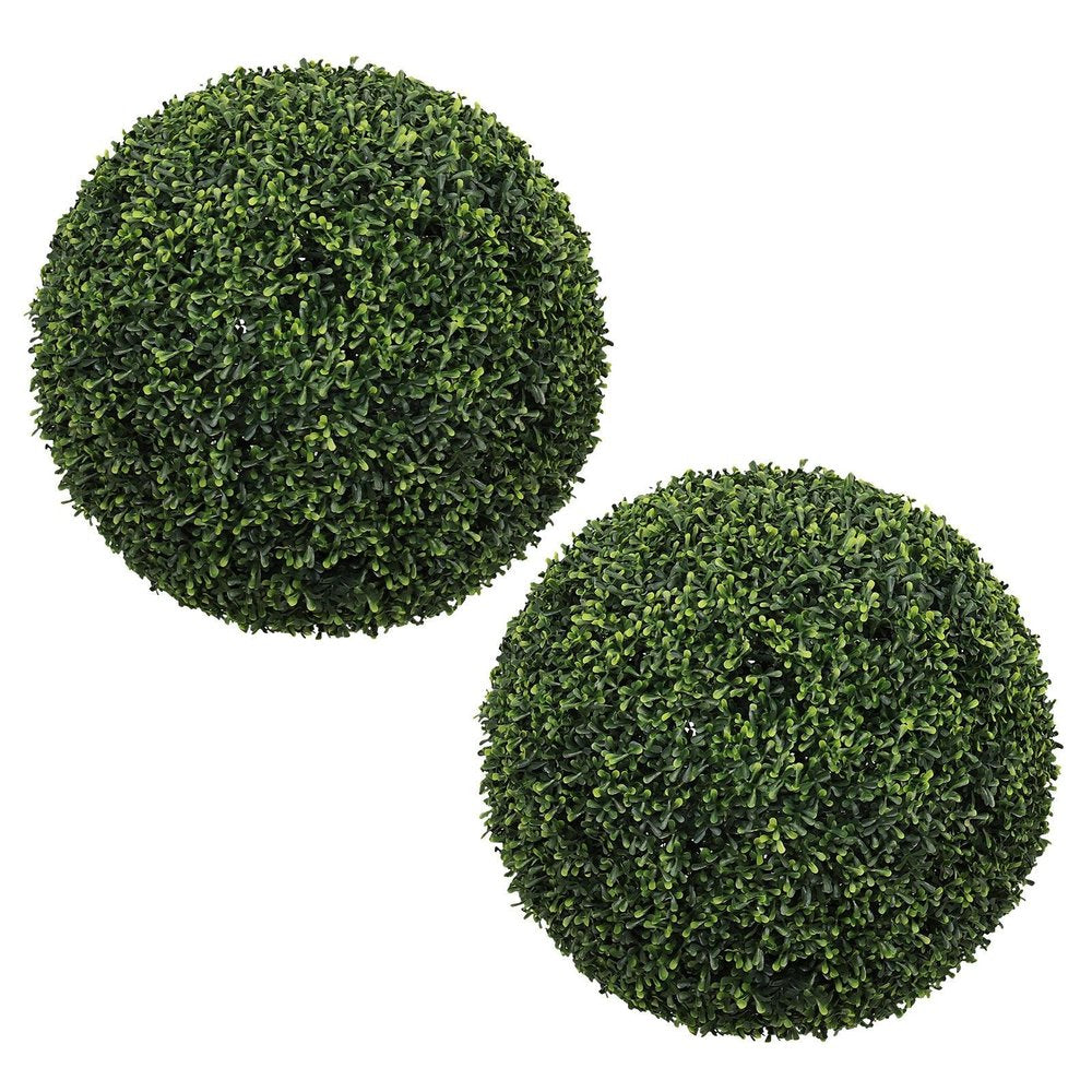 Set of Two 22" Green Artificial Boxwood Tree