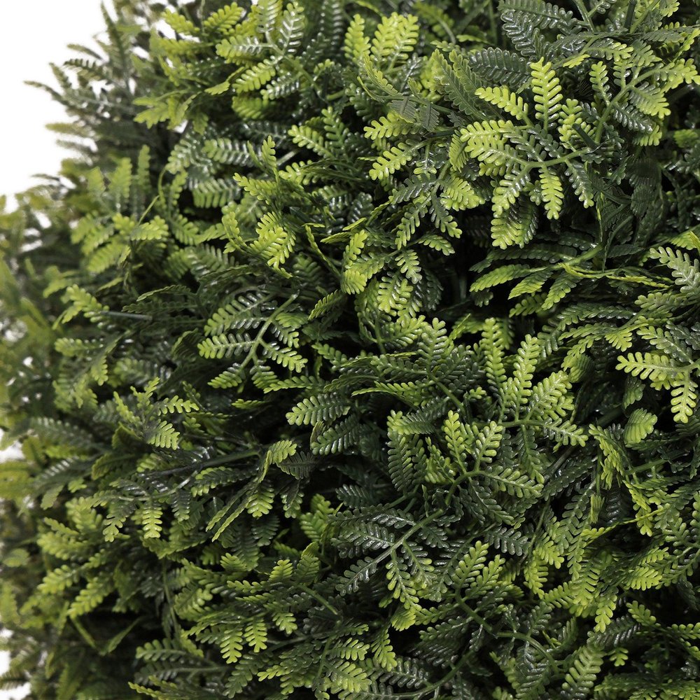 Set of Two 22" Green Artificial Boxwood Tree In Round Black Pot