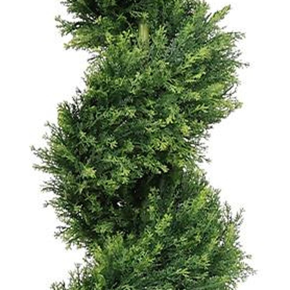 84" Green Artificial Cypress Tree In Round Black Pot