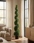 84" Green Artificial Cypress Tree In Round Black Pot