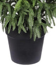 Set of Two 48" Green Artificial Pine Tree In Round Black Pot
