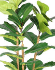62" Green Artificial Fiddle Leaf Tree In Round White Pot