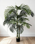72" Green Artificial Palm Tree In Round Black Pot