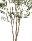 84" Green Artificial Olive Tree In Round Black Pot