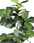 84" Green Artificial Fiddle Leaf Tree In Round Black Pot