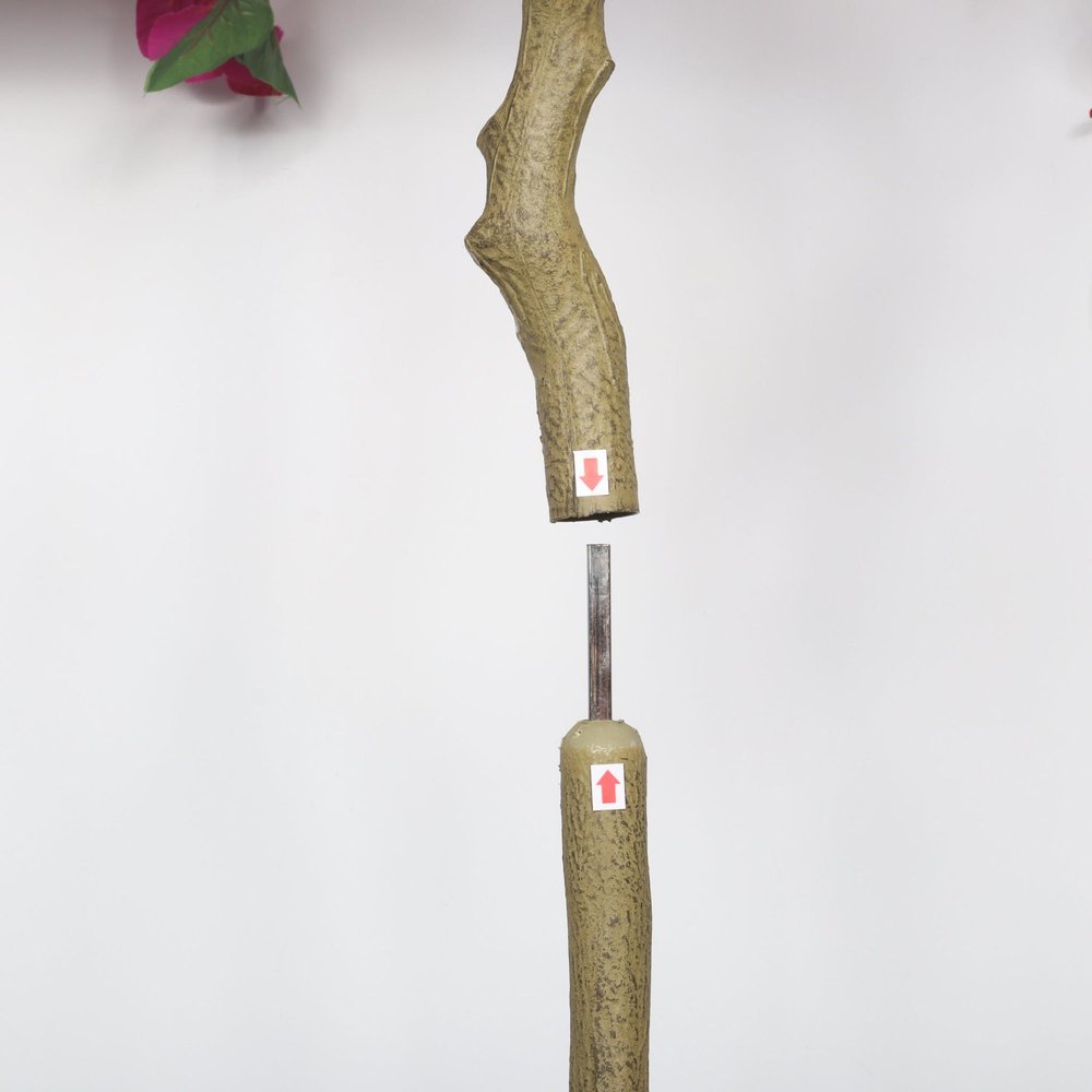 72" Red Artificial Flowering Tree In Round Black Pot