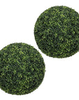 Set of Two 19" Green Artificial Boxwood Tree