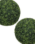 Set of Two 19" Green Artificial Boxwood Tree