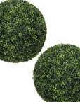 Set of Two 19" Green Artificial Boxwood Tree