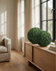 Set of Two 19" Green Artificial Boxwood Tree