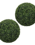 Set of Two 19" Green Artificial Boxwood Tree