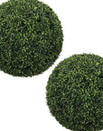 Set of Two 19" Green Artificial Boxwood Tree