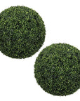 Set of Two 19" Green Artificial Boxwood Tree
