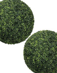 Set of Two 22" Green Artificial Boxwood Tree