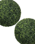 Set of Two 22" Green Artificial Boxwood Tree