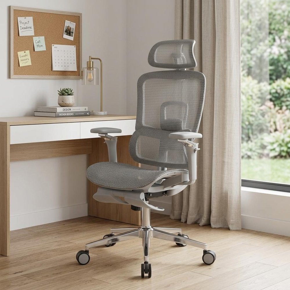Blue Adjustable Height Swivel Rolling Gaming Chair With Footrest