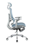 Blue Adjustable Height Swivel Rolling Gaming Chair With Footrest