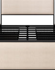 Natural And Beige Metal And Linen Upholstered Queen Bed Frame With Drawers With Drawers Storage