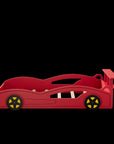 Red Solid Wood Twin Race Car Bed