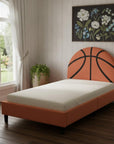 Orange And Black Basketball Upholstered Twin
