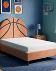 Orange And Black Basketball Upholstered Twin