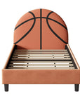 Orange And Black Basketball Upholstered Twin