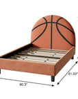 Orange And Black Basketball Upholstered Twin