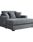 62" Gray Chenille And Solid Wood Chaise Lounge Chair