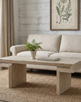 48" Natural Wood And Solid Wood Distressed Frame Coffee Table