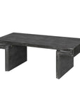 48" Natural Wood And Solid Wood Distressed Frame Coffee Table