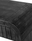 59" Black Distressed Wood Pedestal Console Table
