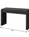 59" Black Distressed Wood Pedestal Console Table