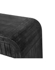 59" Black Distressed Wood Pedestal Console Table