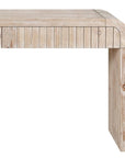 59" Black Distressed Wood Pedestal Console Table
